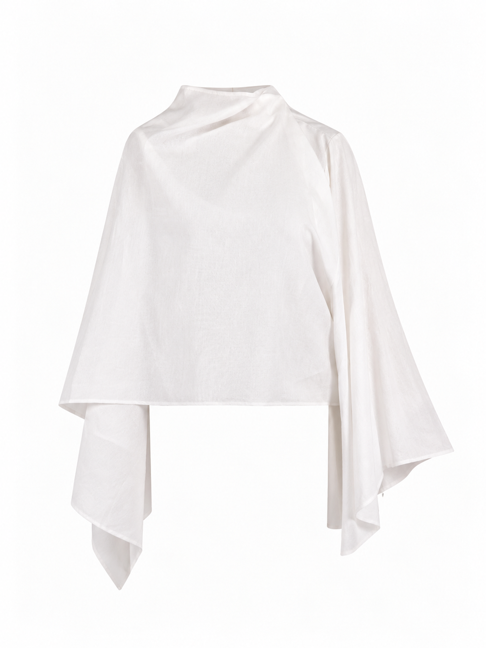 L’Envol, tunique asymétrique blanche en Tencel, mode modeste élégante